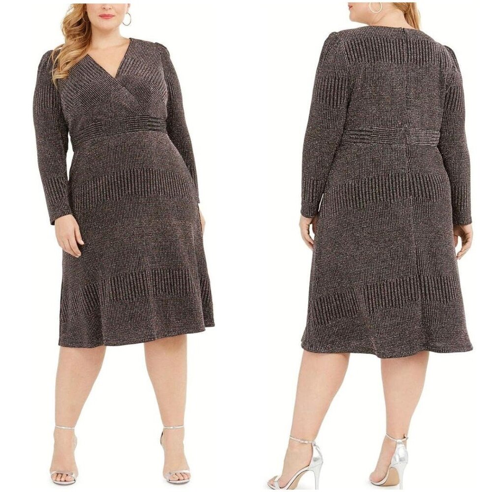 NWT R&M Richards Long Sleeve Multicolor Midi Sweater Dress